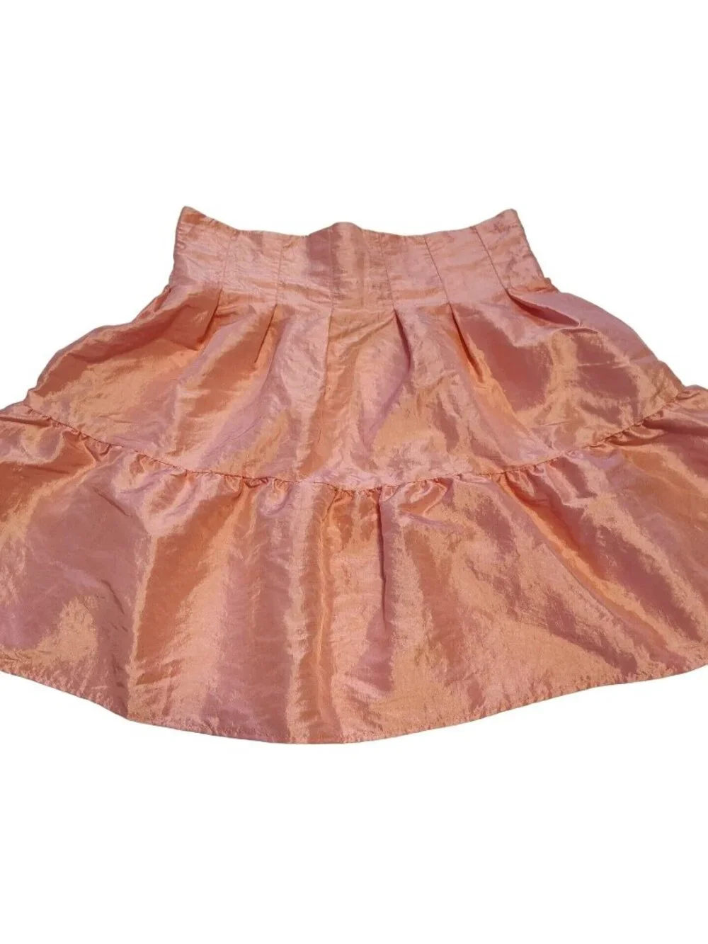 Topshop A-line Full Skirt Tiered Pleated Women Size 8 Pink Pull-on NEW